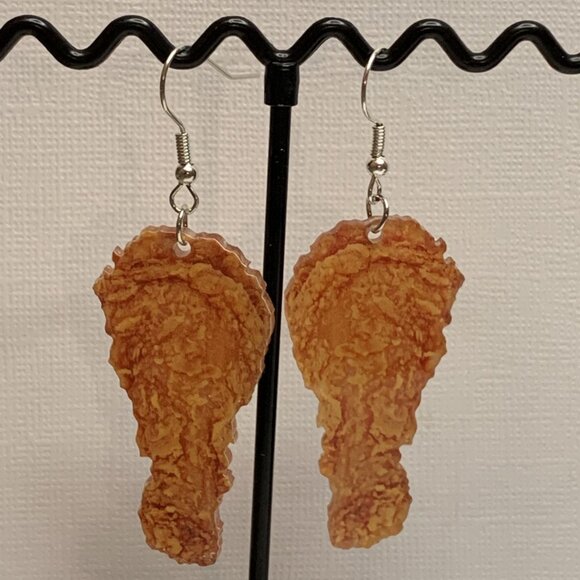 Fried Chicken Earring, Chicken Earring, Funny Food Earring, Gift Idea, Chicken - Picture 6 of 6